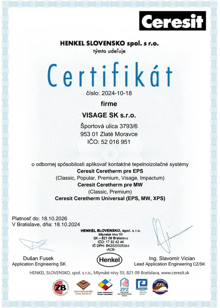 Ceresit certifikát 1