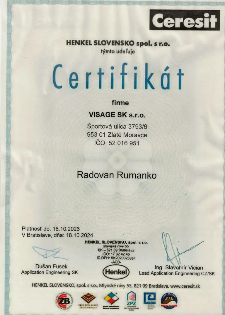 Ceresit certifikát 4