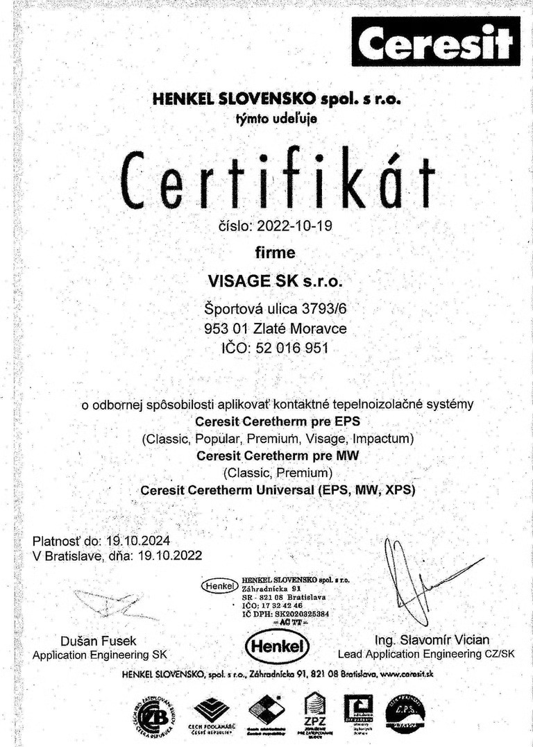 Certifikát Ceresit – scan 2